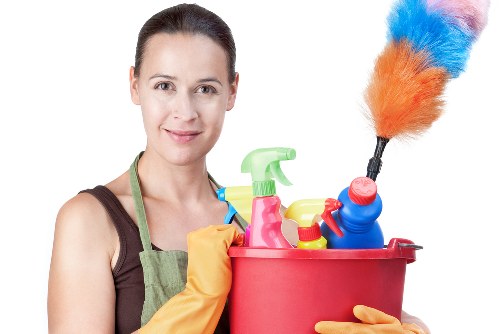 Cleaner maintaining a modern Knightsbridge apartment